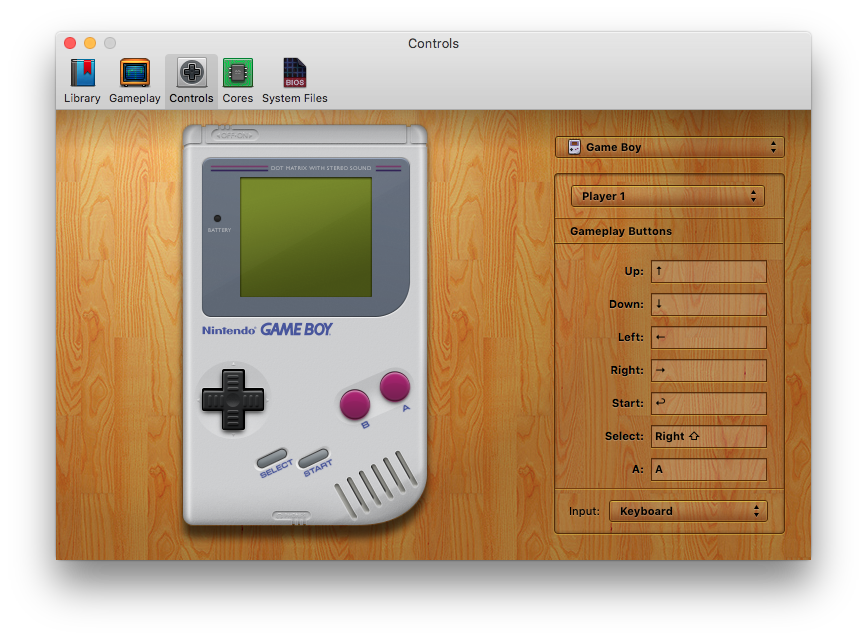OpenEmu - Gameboy Controller Preferences